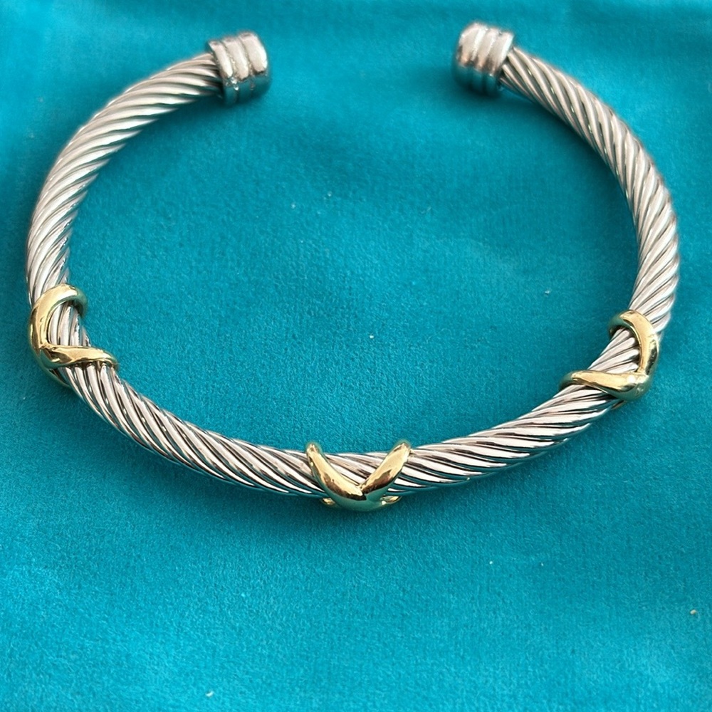 Inspired Gold X Silver Medal Two-Tone Cable Bracelet